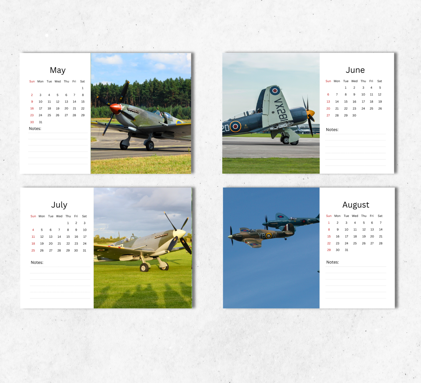 Spitfires Desk Calendar 2027-2028