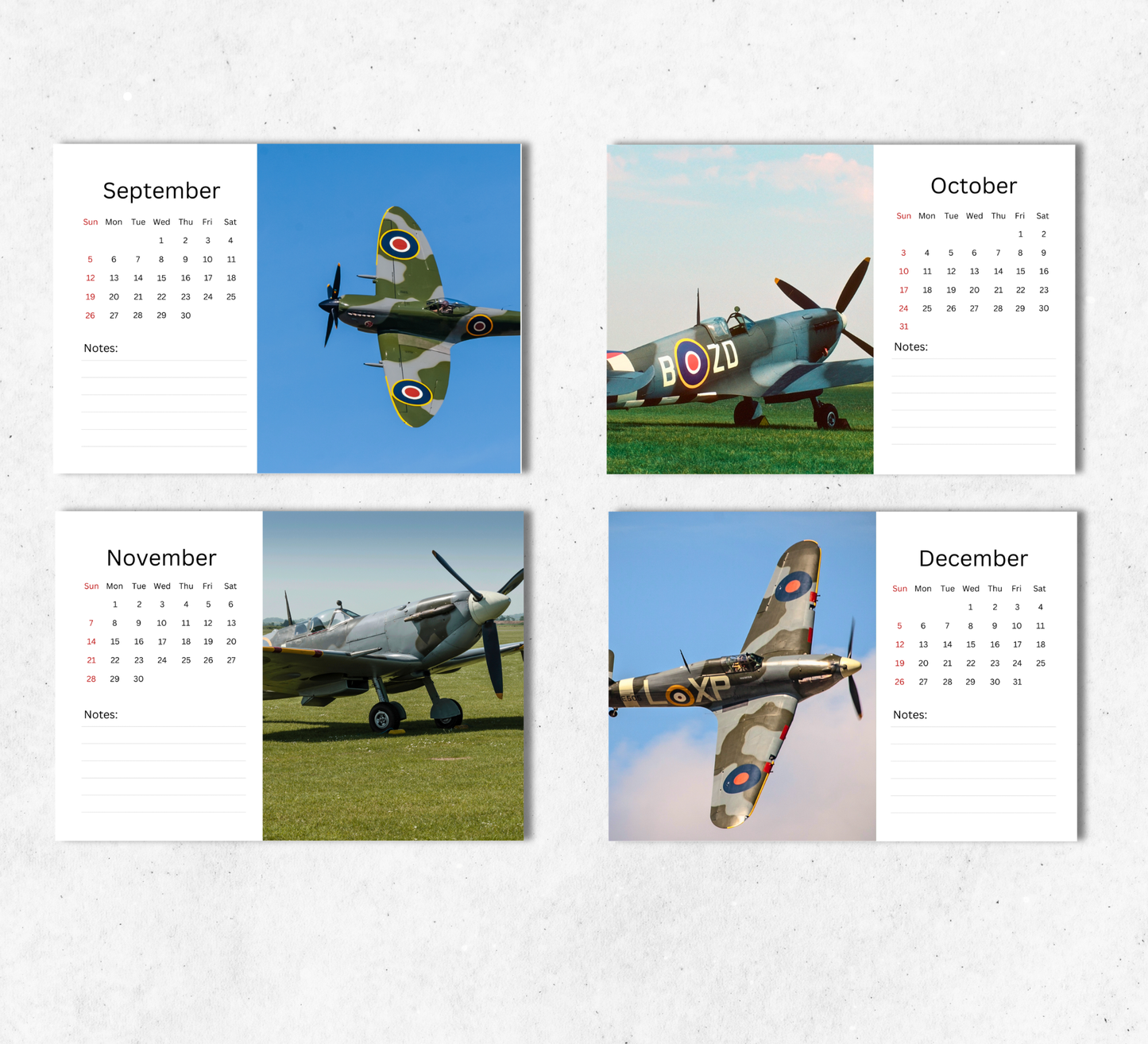 Spitfires Desk Calendar 2027-2028