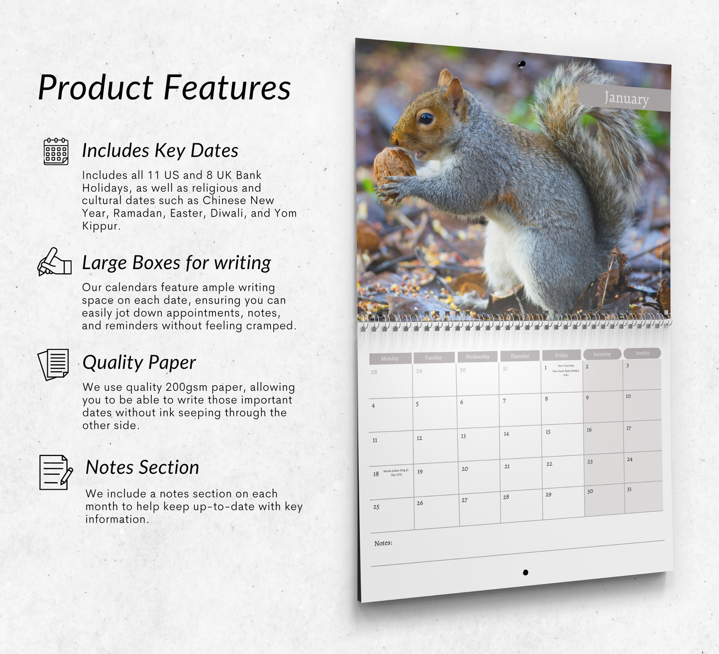 Squirrel Calendar 2027