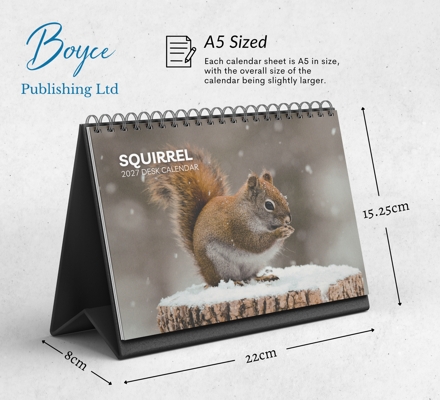 Squirrel Desk Calendar 2027-2028