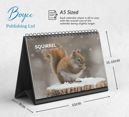 Squirrel Desk Calendar 2027-2028