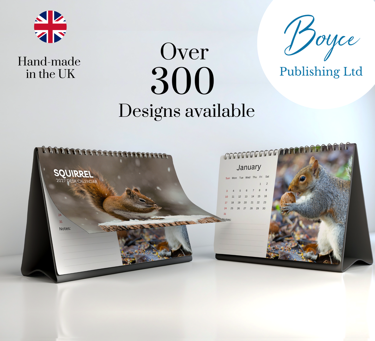 Squirrel Desk Calendar 2027-2028