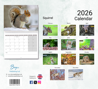 Squirrel Calendar 2026