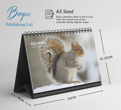 Squirrel Desk Calendar 2026-2027