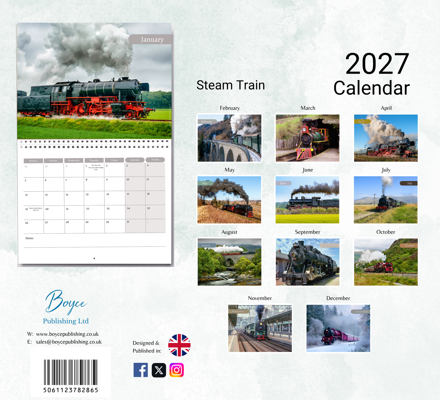 Steam Train Calendar 2027