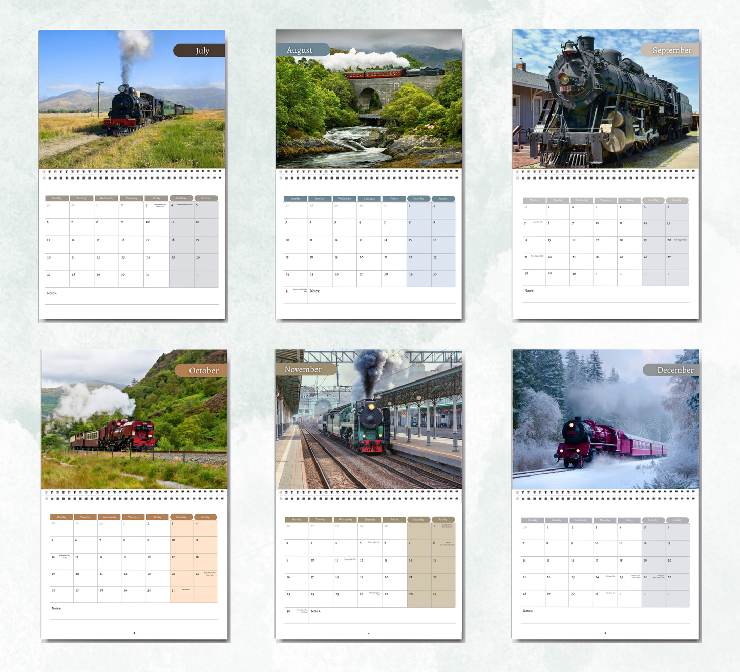 Steam Train Calendar 2027