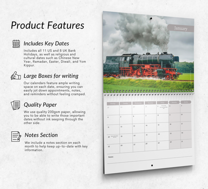 Steam Train Calendar 2027