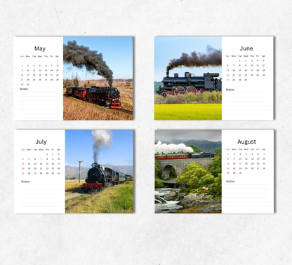 Steam Train Desk Calendar 2027-2028