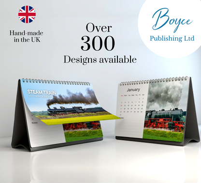 Steam Train Desk Calendar 2027-2028