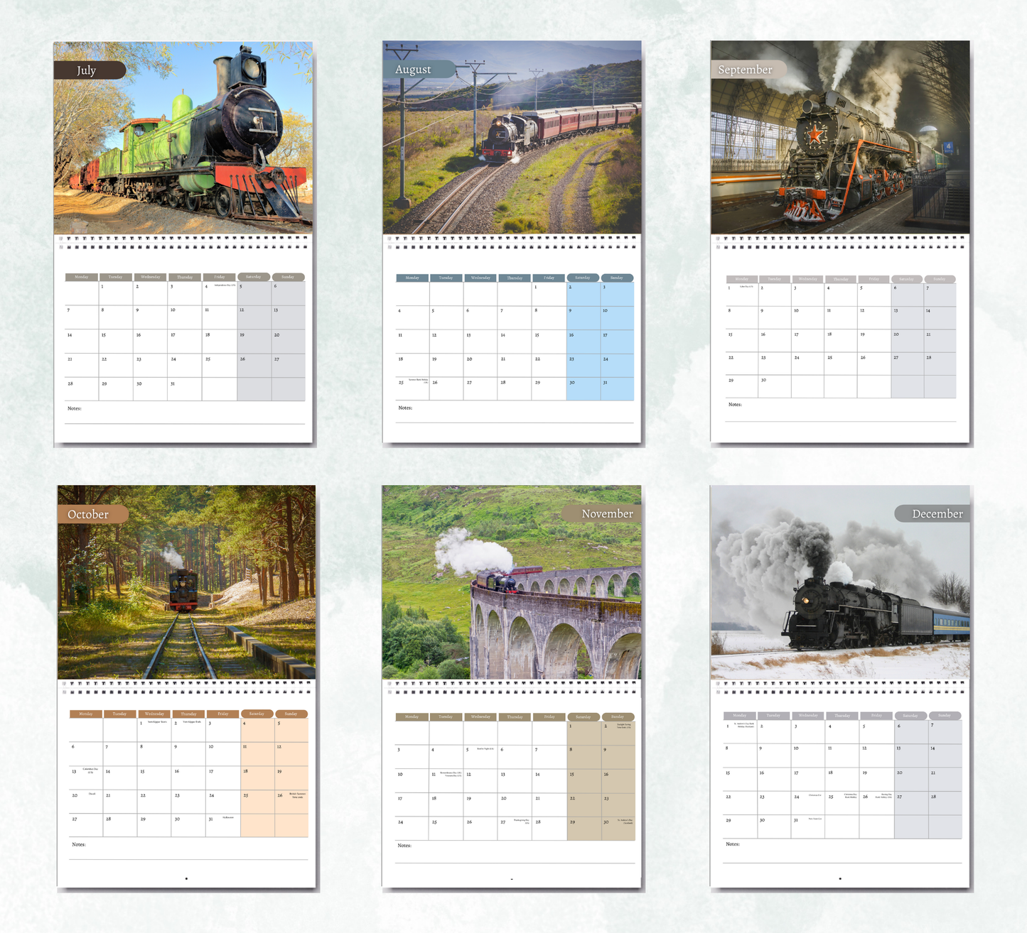 Steam Train Calendar 2026