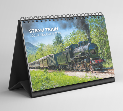 Steam Train Desk Calendar 2026-2027