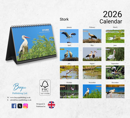 Stork Desk Calendar 2026-2027