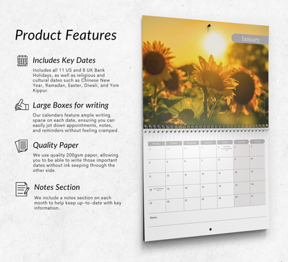 Sunflowers Calendar 2027
