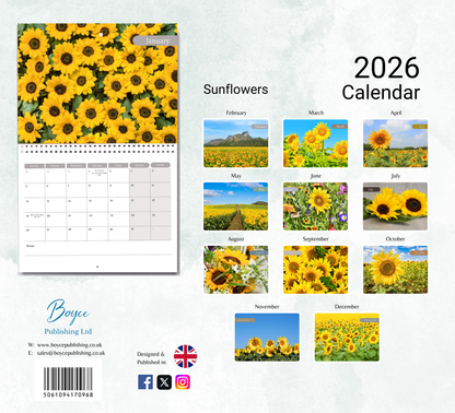 Sunflowers Calendar 2026