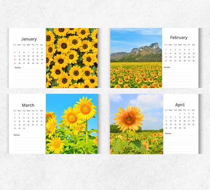 Sunflowers Desk Calendar 2026-2027