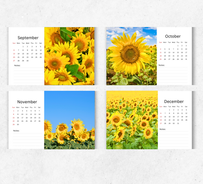 Sunflowers Desk Calendar 2026-2027