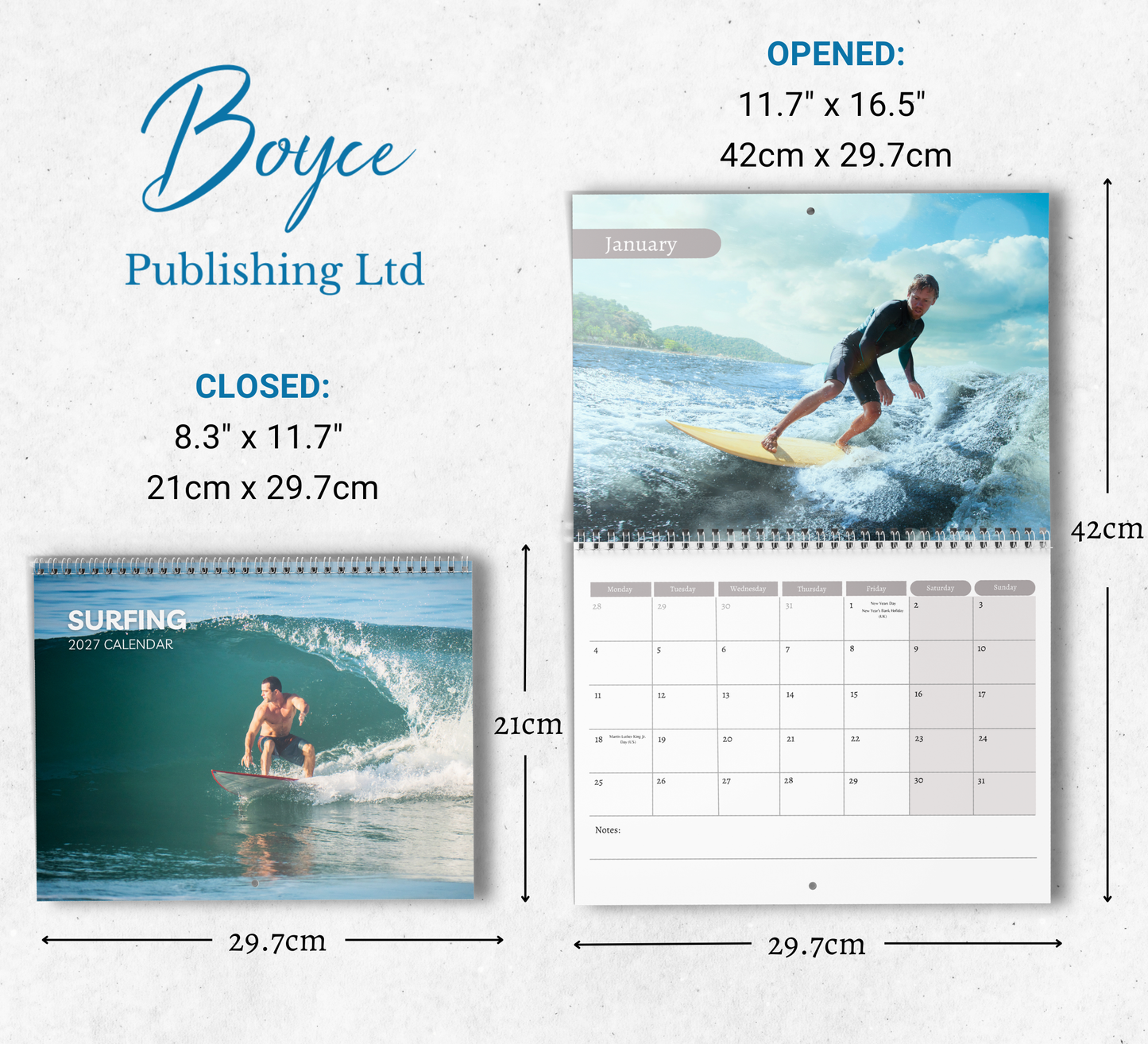 Surfing Calendar 2027
