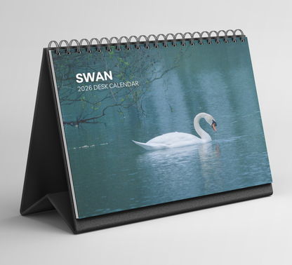 Swan Desk Calendar 2026-2027