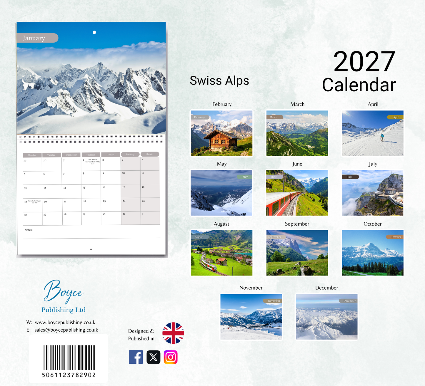 Swiss Alps Calendar 2027