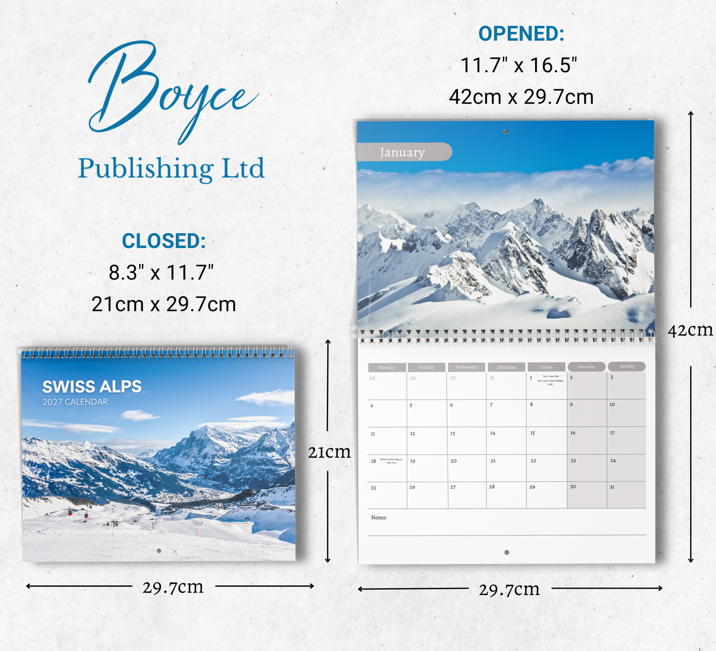 Swiss Alps Calendar 2027