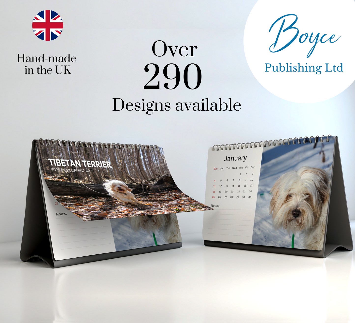 Tibetan Terrier Desk Calendar 2026-2027