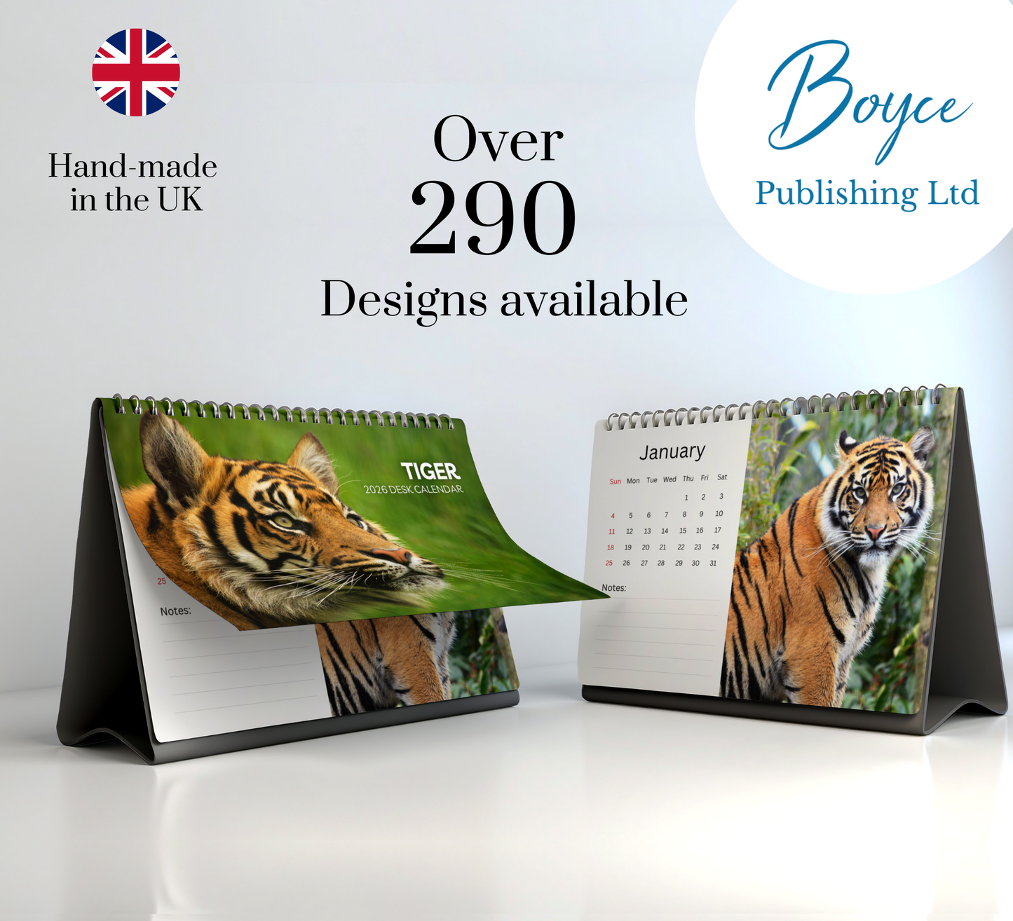 Tiger Desk Calendar 2026-2027