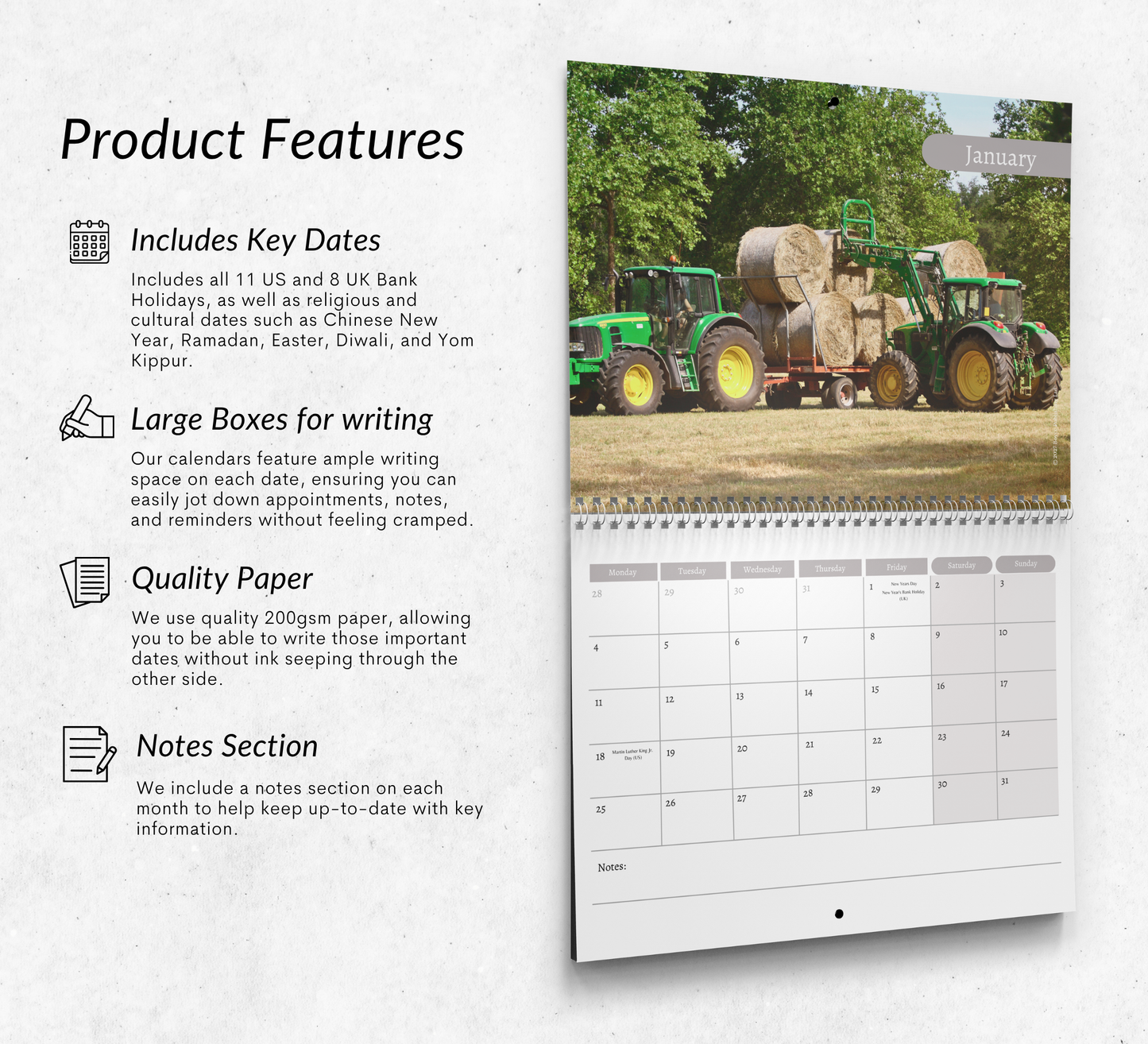 Tractors Calendar 2027