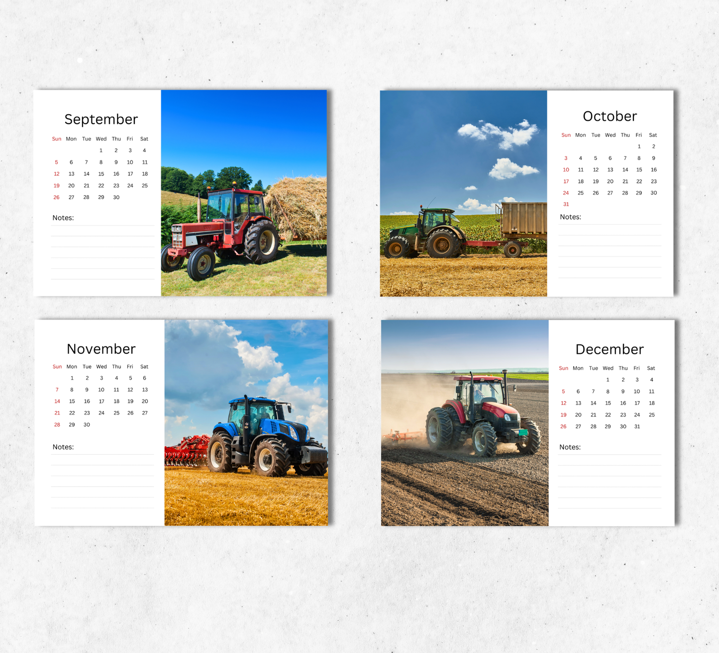 Tractors Desk Calendar 2027-2028