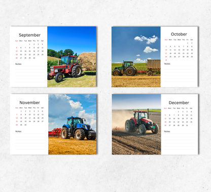 Tractors Desk Calendar 2027-2028