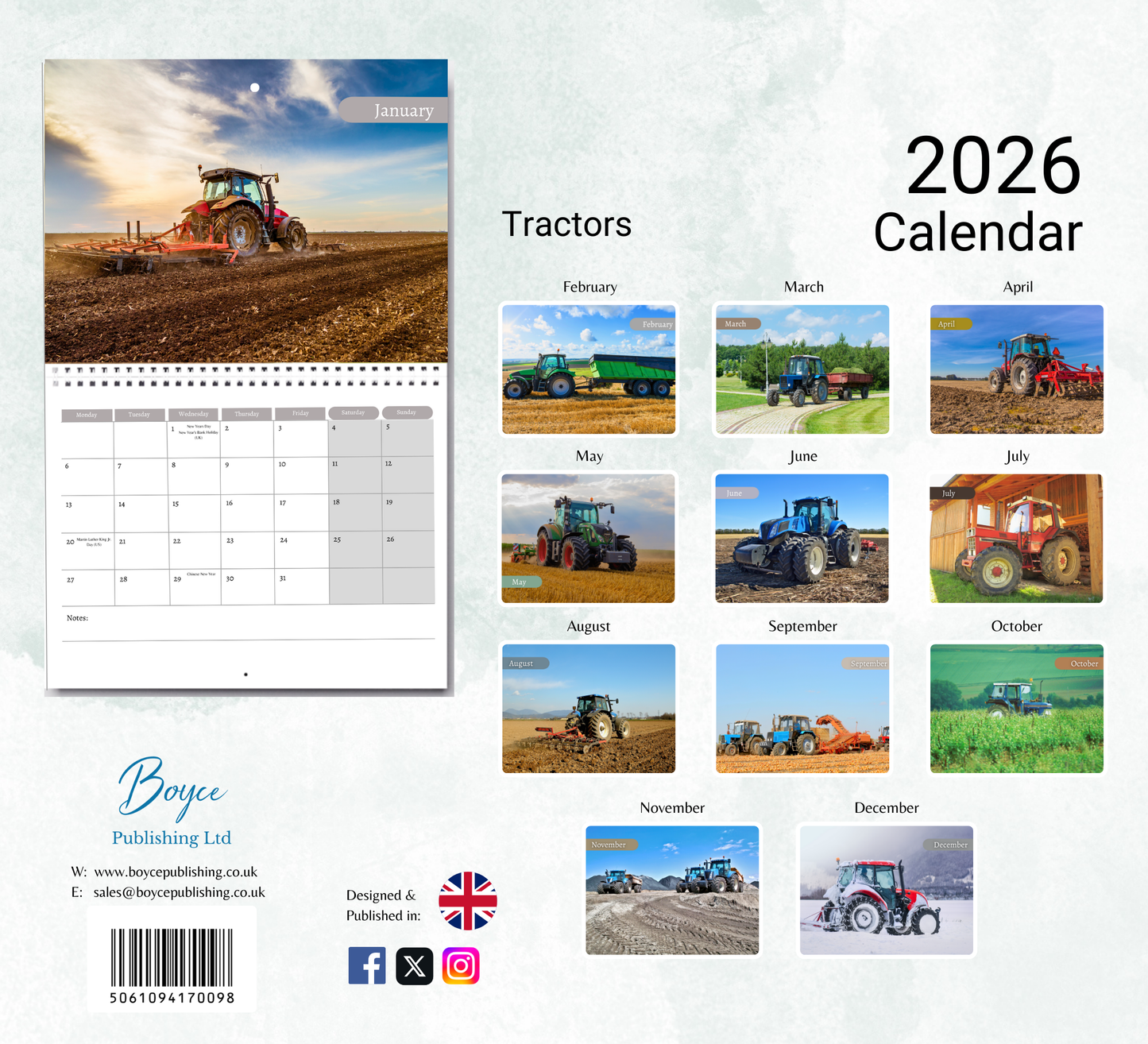 Tractors Calendar 2026