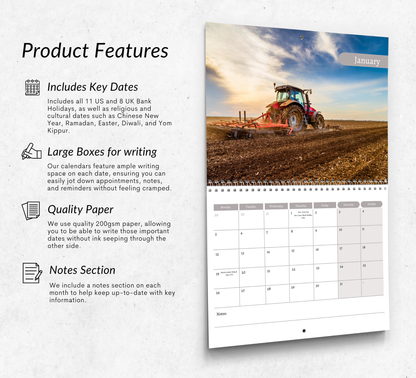 Tractors Calendar 2026
