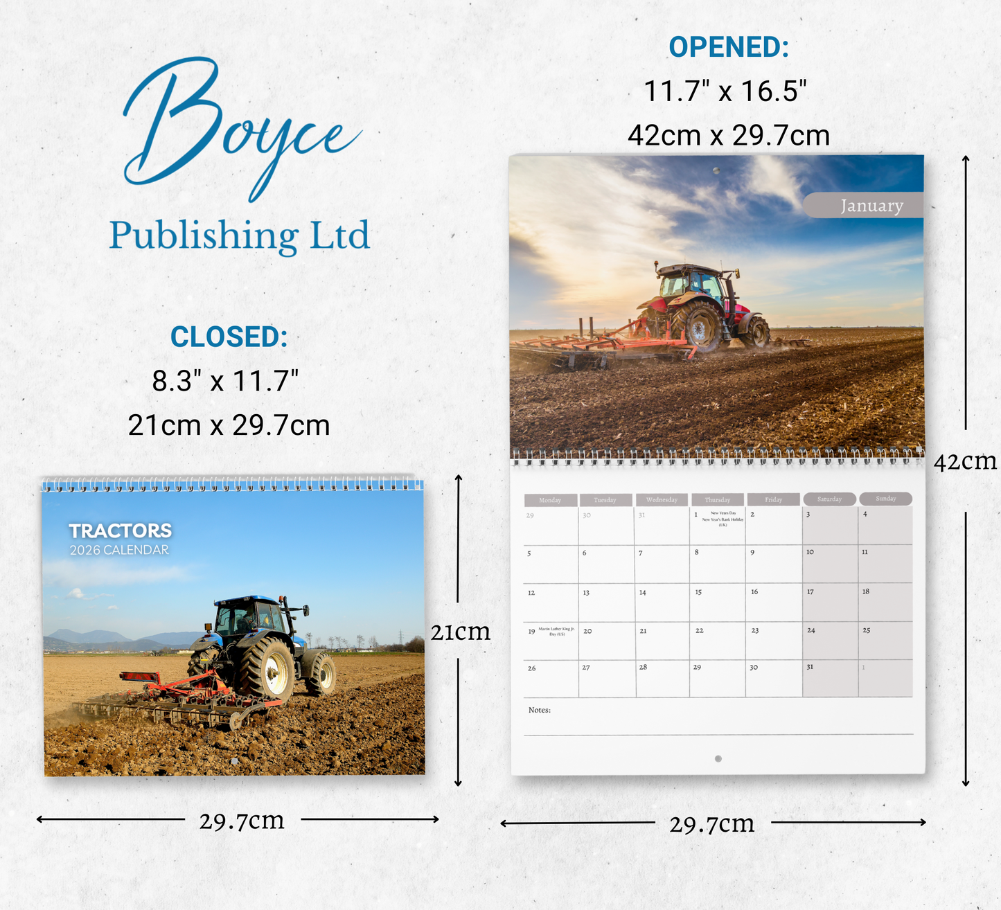 Tractors Calendar 2026