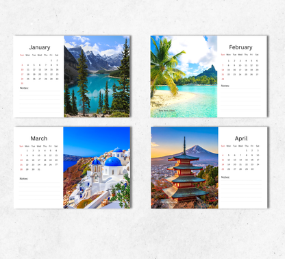 Travel Inspiration Desk Calendar 2027-2028