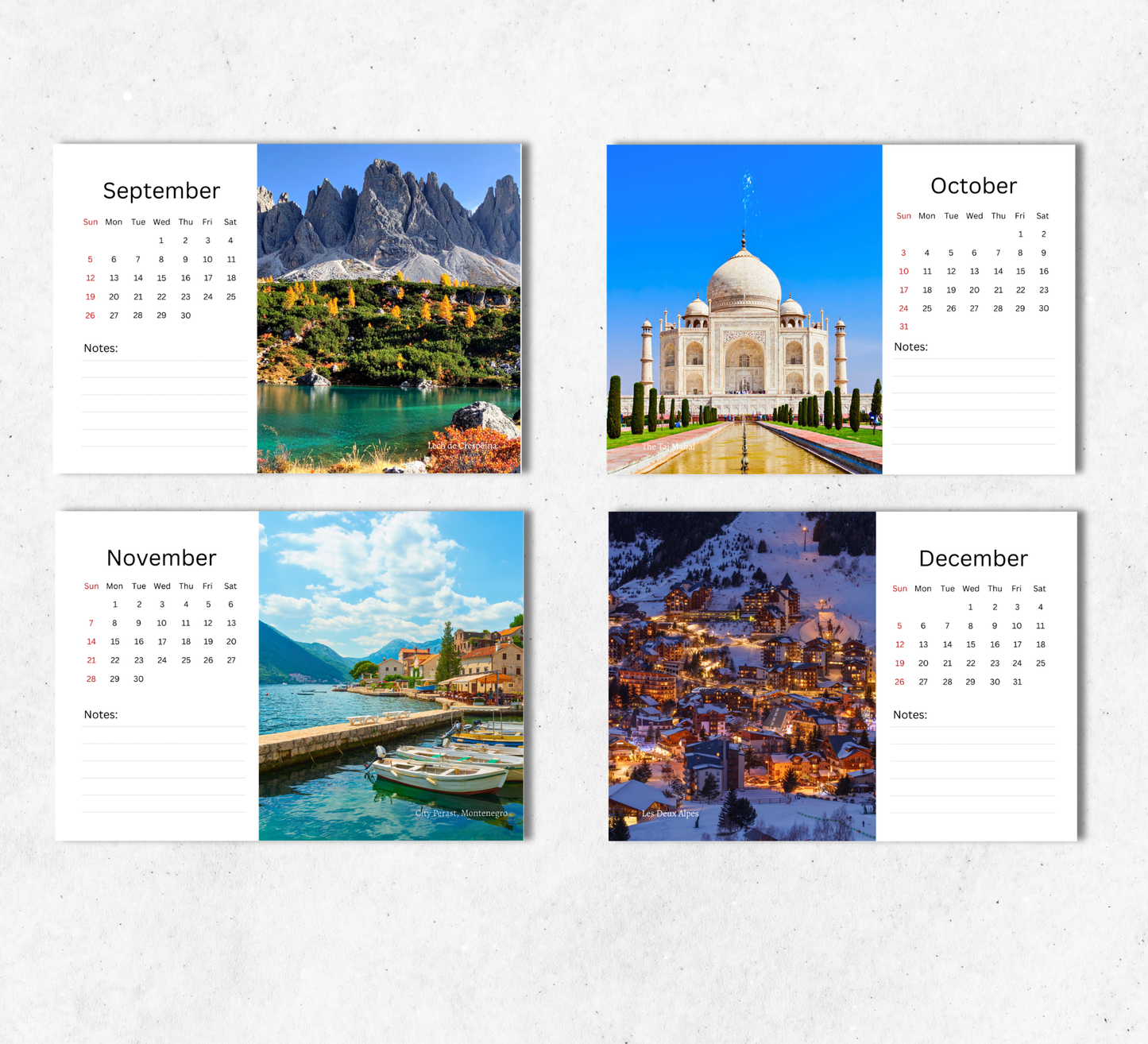 Travel Inspiration Desk Calendar 2027-2028