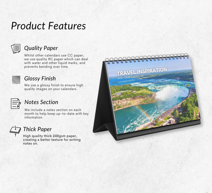 Travel Inspiration Desk Calendar 2027-2028