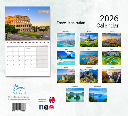 Travel Inspiration Calendar 2026