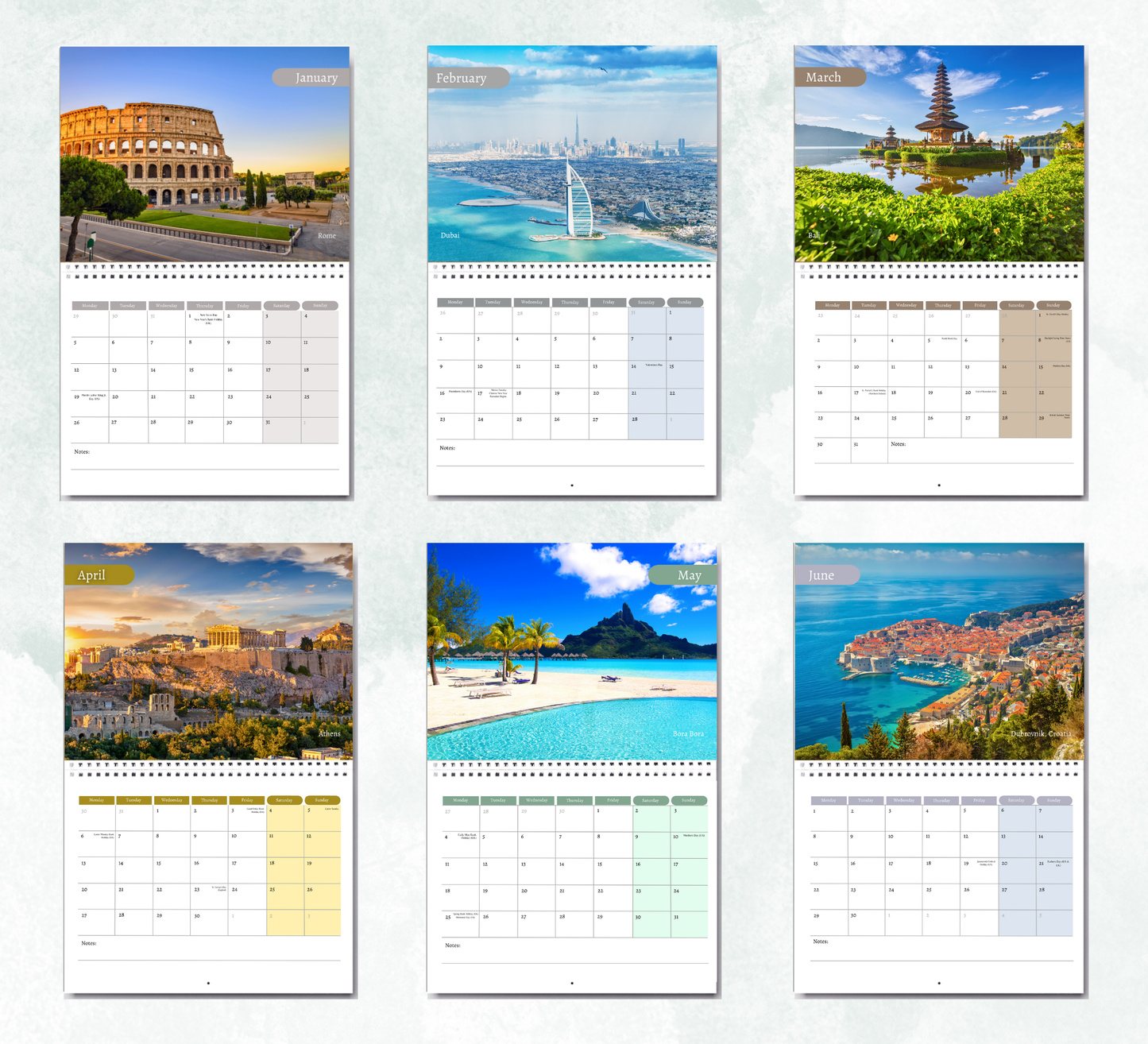 Travel Inspiration Calendar 2026