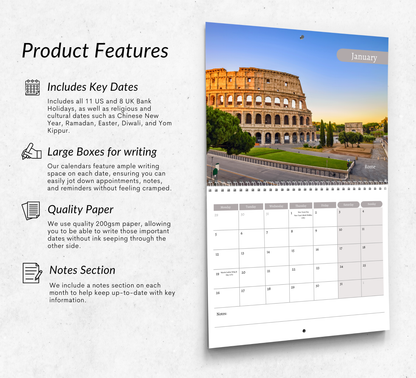 Travel Inspiration Calendar 2026
