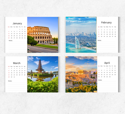 Travel Inspiration Desk Calendar 2026-2027