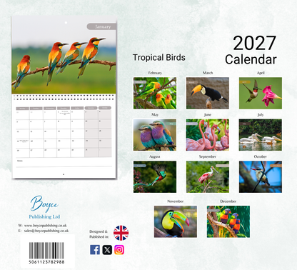 Tropical Birds Calendar 2027
