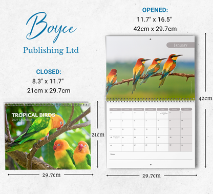 Tropical Birds Calendar 2027