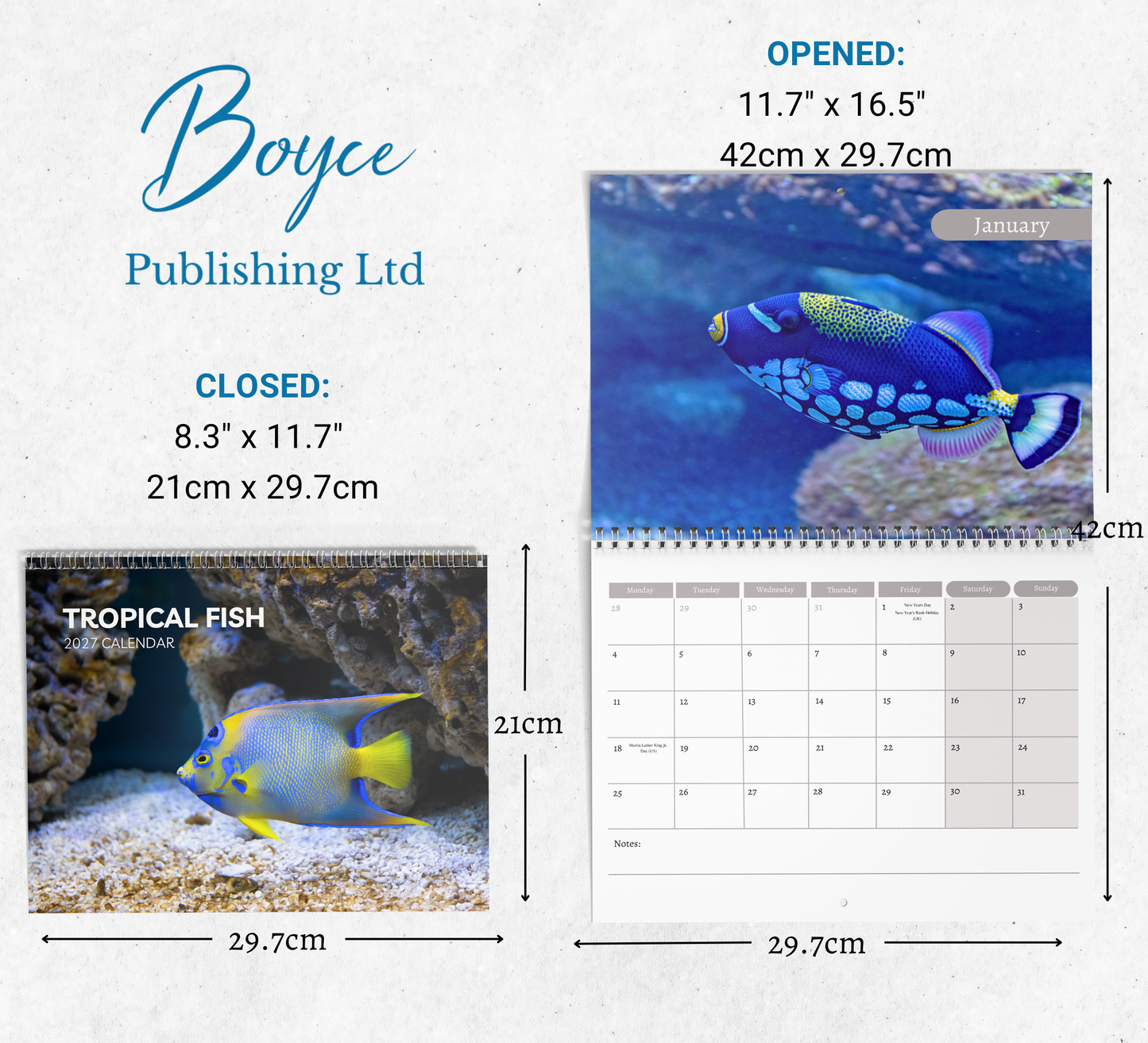 Tropical fish Calendar 2027