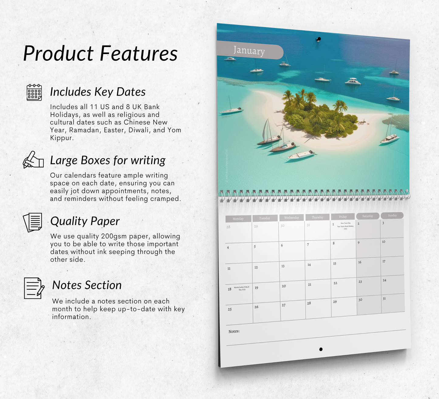 Tropical Islands Calendar 2027