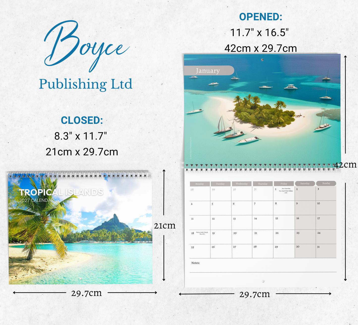 Tropical Islands Calendar 2027