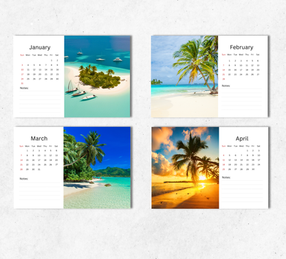 Tropical Islands Desk Calendar 2027-2028