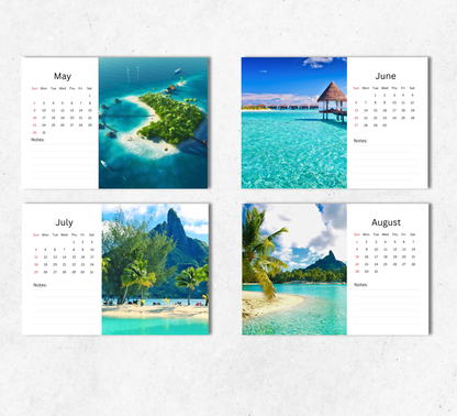 Tropical Islands Desk Calendar 2027-2028