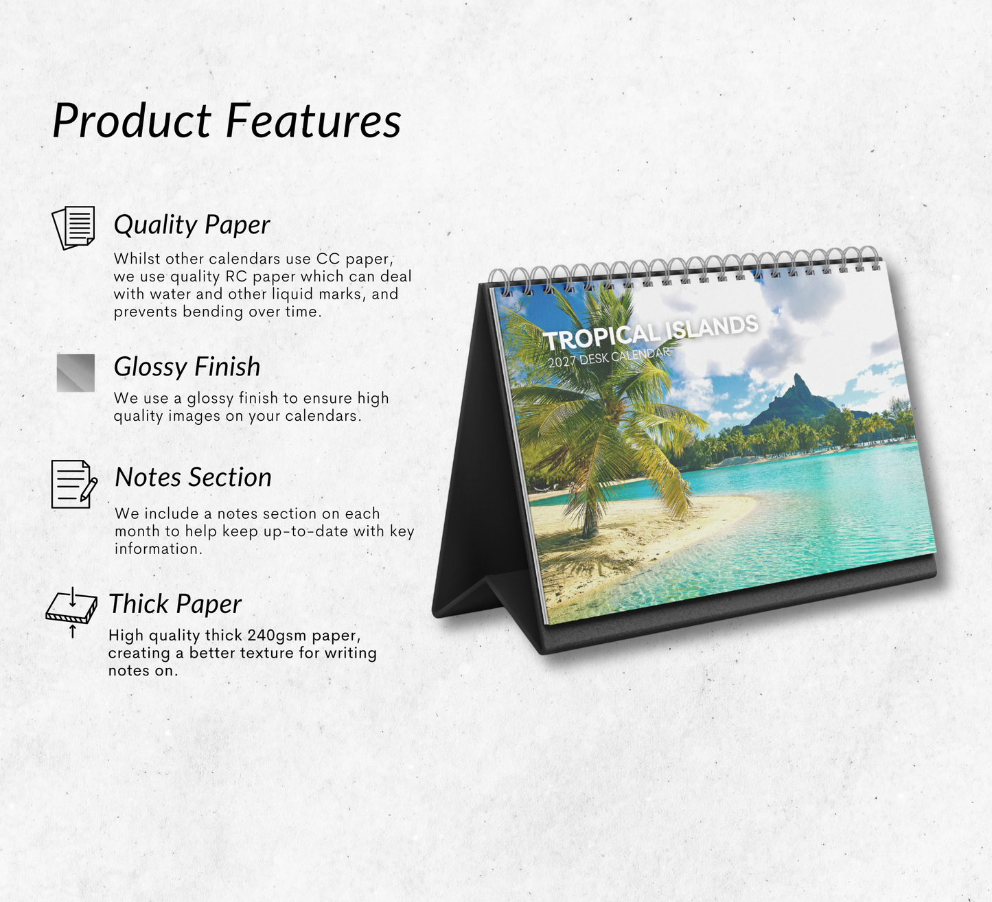 Tropical Islands Desk Calendar 2027-2028