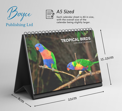 Tropical Birds Desk Calendar 2026-2027