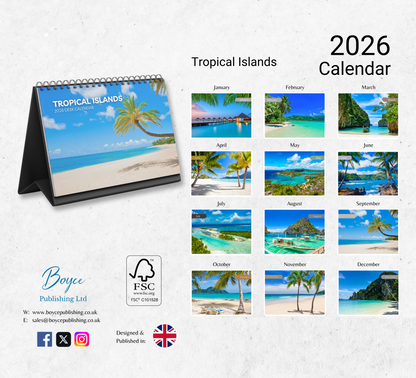 Tropical Islands Desk Calendar 2026-2027