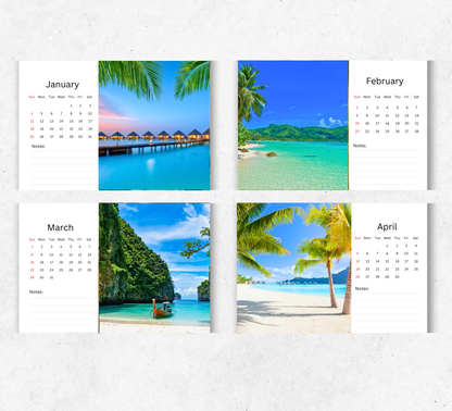 Tropical Islands Desk Calendar 2026-2027